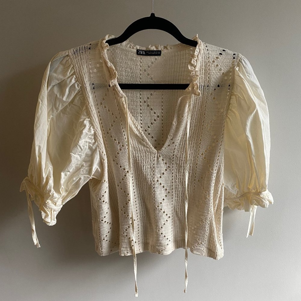 Zara Cream Knit Top